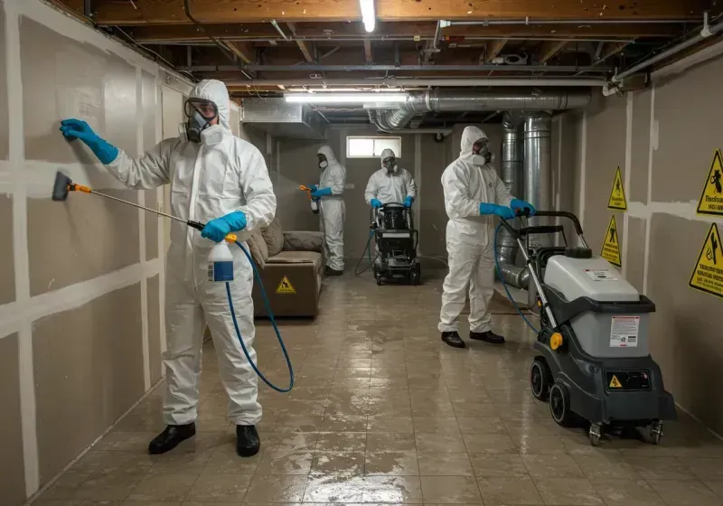 Basement Moisture Removal and Structural Drying process in Concord, MA